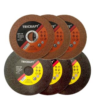 Cutting Disc- also known as cut-off wheels, are made from a solid abrasive disc. These discs are often used for cutting metal; they are composed of an abrasive mix of grit and adhesive that is formed into a thin, rigid disc with fiber webbing running through it for strength.